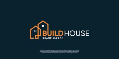 Build house logo template with creative concept Premium Vector