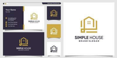 concepto de logotipo de casa simple con vector premium de estilo de arte de línea creativa