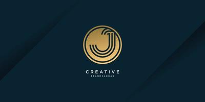 Golden J letter logo template with creative concept and modern unique style part 2