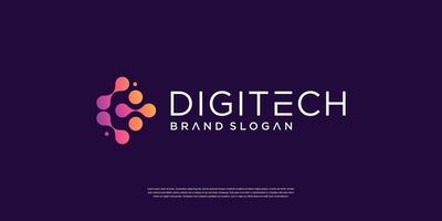logotipo de tecnología digital con vector premium de concepto de molécula