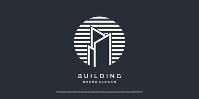 plantilla de logotipo de construcción con concepto único moderno premium vector parte 8