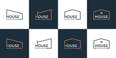 conjunto de colección de logotipos de casas minimalistas con vector premium de concepto moderno