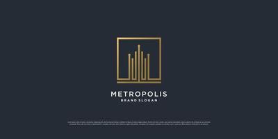 logotipo de bienes raíces con vector premium de concepto creativo moderno