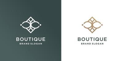 plantilla de logotipo boutique con concepto de línea de belleza vector premium parte 1