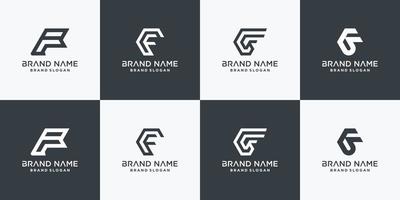 conjunto de colección de logotipos f para vector premium de empresa o persona inicial
