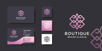 Boutique logo template with unique style Premium Vector