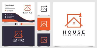Home renovation logo with a creative concept, suitable for construction businesses Premium Vector