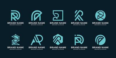 Set of Letter R logo with modern unique concept for business or person vector