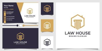 Law house logo template with simple concept Premium Vector