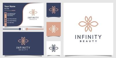 Infinity beauty logo template with creative line art concept Premium Vector