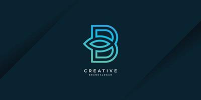 Logo B with creative unique concept for company, person, technology, vector part 1