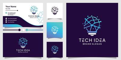 logotipo de idea con vector premium de concepto de tecnología de molécula