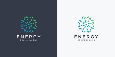 logotipo de energía abstracta con vector de estilo de arte de línea creativa parte 3