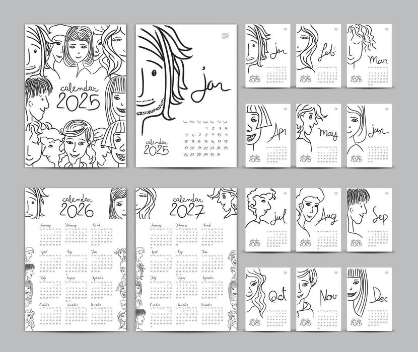 Calendar 2025 Vector Art, Icons, and Graphics for Free Download