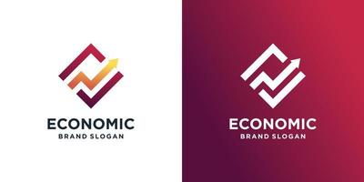 Economic logo template with modern abstract concept style Premium Vector