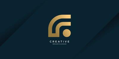 Letter F logo template with unique style Premium Vector part 7