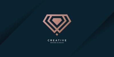 Diamond logo template with creative line concept Premium Vector part 1