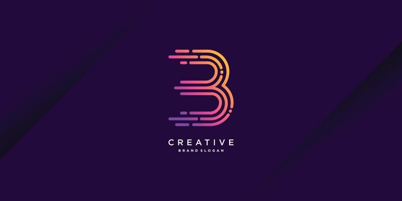 Modern Logo with initial B for company, industry, person, vector, technology part 5