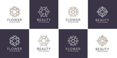 vector premium de plantilla de logotipo de flor y belleza