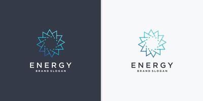 logotipo de energía abstracta con vector de estilo de arte de línea creativa parte 2