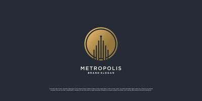 logotipo de bienes raíces con vector premium de concepto creativo moderno