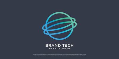 Globe logo design with modern technology concept Premium Vector part 6