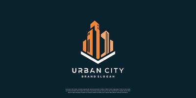 plantilla de logotipo de ciudad urbana con vector premium de concepto creativo