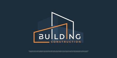 logotipo de construcción para empresa de construcción, impresión con vector premium de concepto moderno