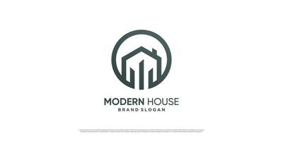 logotipo de la casa moderna con vector premium de concepto simple y minimalista
