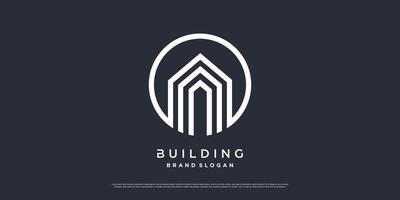 plantilla de logotipo de construcción con concepto único moderno vector premium parte 9