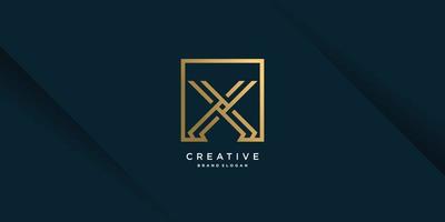 Letter X logo design template with golden line art concept Premium Vector part 4
