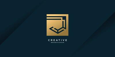 Golden J letter logo template with creative concept and modern unique style part 4 vector