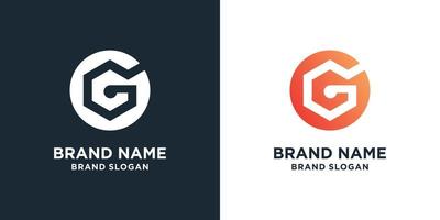 Letter G logo template with creative hexagonal style vector