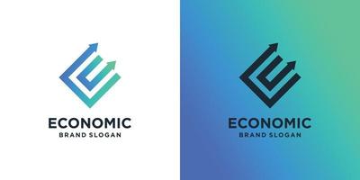 Abstract arrow logo template for economic company Premium Vector