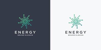 logotipo de energía abstracta con vector de estilo de arte de línea creativa parte 1