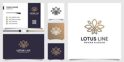 plantilla de logotipo de loto con vector premium de estilo de arte de línea moderna