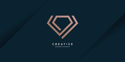 plantilla de logotipo de diamante con concepto de línea creativa premium vector parte 9