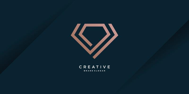 Diamond logo template with creative line concept Premium Vector part 9