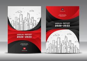 Annual report cover design template vector Creative idea, Brochure cover template red and black background.