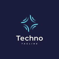 technology chip gradient colorful logo vector