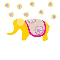 ilustración vectorial de gráficos elefante holi. un elefante maquillado para las celebraciones de holi en india. perfecto para los símbolos del día de vacaciones y los carteles de celebración del día de vacaciones. vector