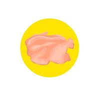 ilustración vectorial de un pollo de engorde. pollo jumbo entero que ha sido limpiado. listo para ser consumido y comercializado. Fondo blanco. ideal para logotipos web y marcas comerciales de venta de pollo. vector