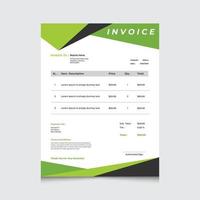 Green Corporate Business Invoice Design Template, Cash memo, Order form, Letterhead, Receipt, Proforma Design. Vector Illustration