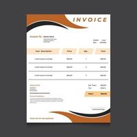 plantilla de diseño de factura comercial corporativa mínima. plantilla de factura lista para imprimir para su negocio vector
