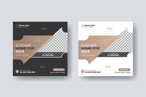 Real estate social media post square flyer template design vector