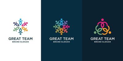 colección de logotipos comunitarios para social, equipo, vector premium de grupo