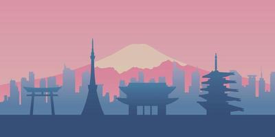 Silhouette of the Tokyo skyline vector