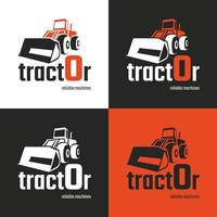 A set of tractor logos vector