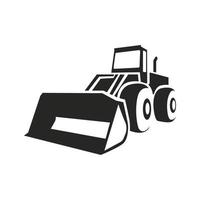 Silhouette of tractor on a white background vector