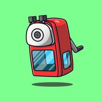 Pencil sharpener cartoon icon illustration vector